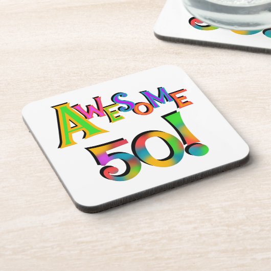 Dessous-de-verre Magnifique 50 T-shirts et cadeaux d'anniversaire (Côté gauche)