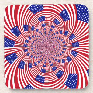 Dessous-de-verre Magnifique Drapeau des États-Unis Kaleidoscope