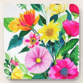 Dessous-de-verre magnifiques fleurs amusantes (Devant)