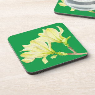 Dessous-de-verre Magnolias jaune sur un ensemble de Dessous de verr