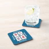 Dessous-de-verre Mahjong Carreaux de jeu Design Beverage Coaster (Côté Droit)