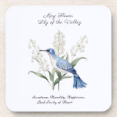 Dessous-de-verre Mai Mois de naissance Fleur Lys de la vallée Anniv (Devant)