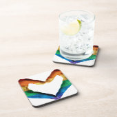 Dessous-de-verre Mains peintes comme coeur d'arc-en-ciel (Côté Droit)