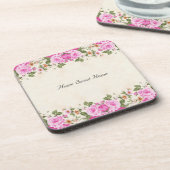 Dessous-de-verre Maison Douce Maison & Belles Fleurs Roses (Côté gauche)