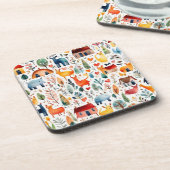 Dessous-de-verre Maisons rouges et maisons mignonnes Feuille de pap (Côté gauche)