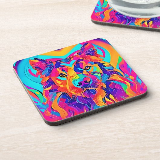 Dessous-de-verre Majesté du loup psychédélique (Côté gauche)