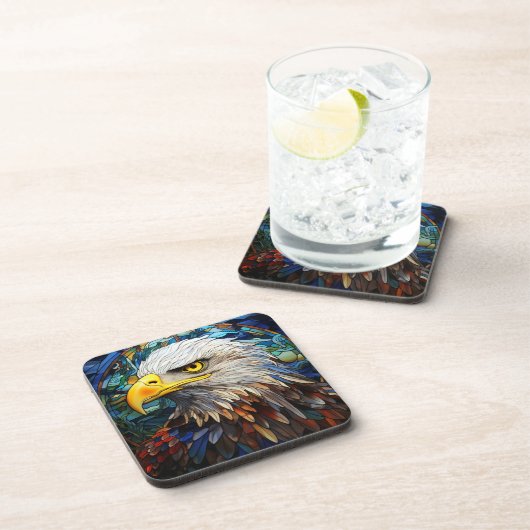 Dessous-de-verre Majestic American Bald Eagle Vitrail (Côté Droit)