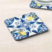 Dessous-de-verre Majolica, citron, tuiles siciliennes, Carrelage en (Côté gauche)