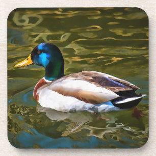 Dessous-de-verre Mallard Duck Portrait Artistique