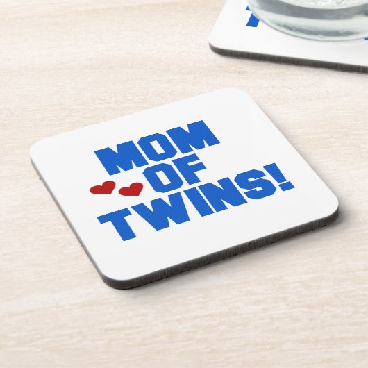 Dessous-de-verre Maman de Twins Blue Text Cadfts (Côté gauche)