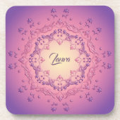 Dessous-de-verre Mandala à fleurs ethniques. Couronne florale (Devant)