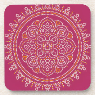 Dessous-de-verre Mandala Bandhani Traditionnel