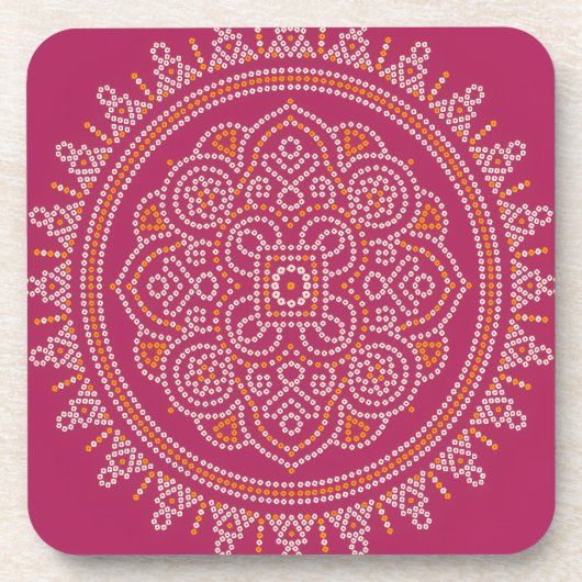 Dessous-de-verre Mandala Bandhani Traditionnel (Devant)