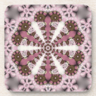 Dessous-de-verre Mandala de campagne Terre Rose : Set de Six