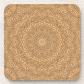Dessous-de-verre Mandala d'or. "Sable doré". (Devant)