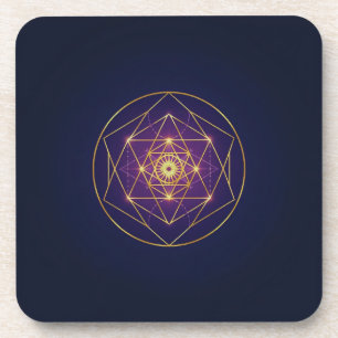 Dessous-de-verre Mandala Doré Céleste — Équilibre dans l'Infini