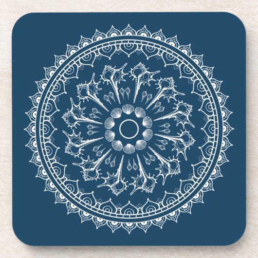 Dessous-de-verre Mandala fait de coquillages (Devant)