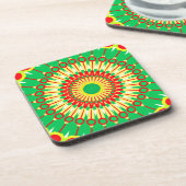 Dessous-de-verre Mandala Green Red Circle Design-58577 (Côté gauche)
