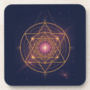 Dessous-de-verre Mandala Lumineux de l'Harmonie Dorée