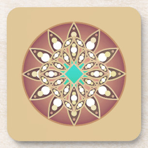 Dessous-de-verre Mandala Motif au caramel et boisson au chocolat