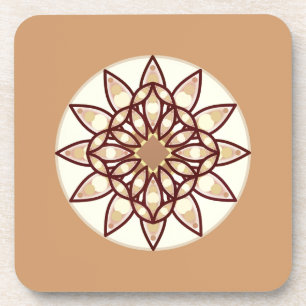 Dessous-de-verre Mandala Motif en Tan et Brown au chocolat