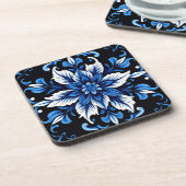 dessous de verre mandala saphir (Côté gauche)