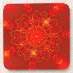 Dessous-de-verre Mandala Thin Lines Couleurs chaudes Arrière - plan