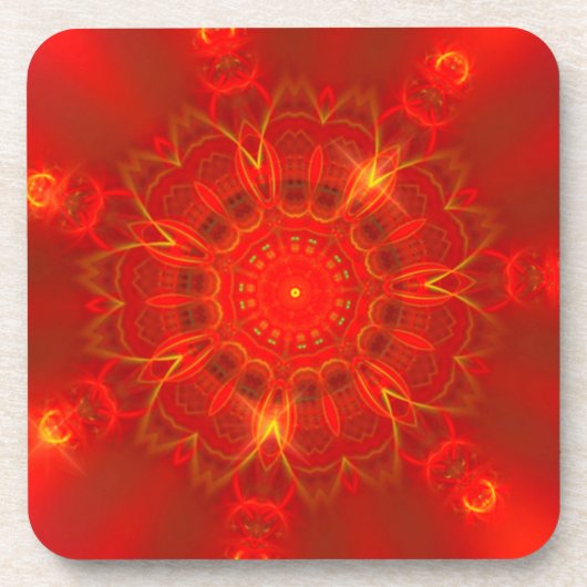 Dessous-de-verre Mandala Thin Lines Couleurs chaudes Arrière - plan (Devant)