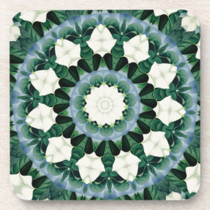 Dessous-de-verre Mandala vert de Sacramento et bleu céruléen