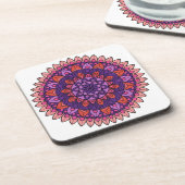 Dessous-de-verre Mandala violet et rose (Côté gauche)