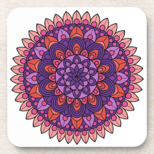 Dessous-de-verre Mandala violet et rose
