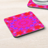 Dessous-de-verre Mandala violet, rose et orange (Côté gauche)