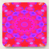 Dessous-de-verre Mandala violet, rose et orange (Devant)