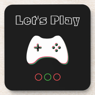 Dessous-de-verre Manette de jeu vidéo, Jouons, Art rouge et vert