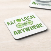 Dessous-de-verre Manger Localement, Parcourir N'Importe Où (Côté gauche)