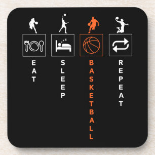 Dessous-de-verre Manger Sommeil Basket-ball Répéter