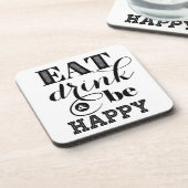 Dessous-de-verre Mangez, boisson et soyez heureux (Côté gauche)