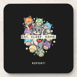 Dessous-de-verre Mangez, Dormir, Jeu, Répéter