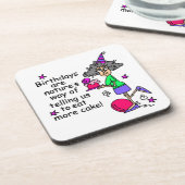 Dessous-de-verre Mangez plus de gâteau Humour d'anniversaire (Côté gauche)