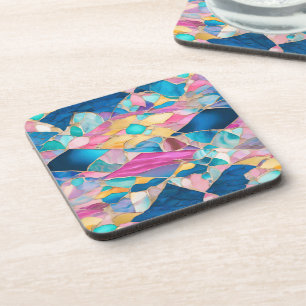 Dessous-de-verre "Manilva" Sable rose Bleu Vagues fracturées
