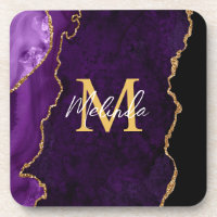Marbre Agate Violet et Or
