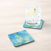 Dessous-de-verre Marbre blanc bleu vert Look Modèle moderne (Côté Droit)