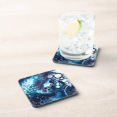 Dessous-de-verre Marbre Bleu foncé Art numérique fluide (Côté Droit)