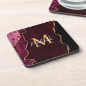 Dessous-de-verre Marbre d'agate rouge et or (Côté gauche)