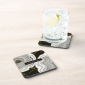 Dessous-de-verre Marbre de la géode de la Parties scintillant noire (Côté Droit)