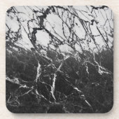 Dessous-de-verre Marbre noir blanc look moderne Glam minimal chic (Devant)