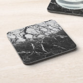 Dessous-de-verre Marbre Noir Blanc Moderne Luxueux Minimal Chic (Côté gauche)