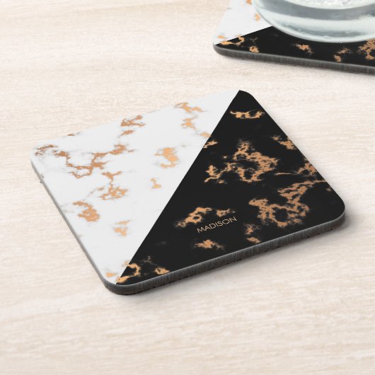 Dessous-de-verre Marbre noir et blanc (Côté gauche)