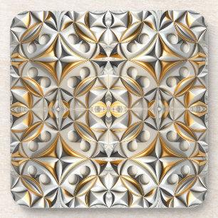 Dessous-de-verre Marbre ou & argent 1