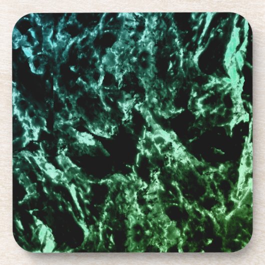 Dessous-de-verre Marbre vert sur noir (Devant)